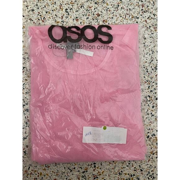 NWT ASOS Curve Sheer Hyper Feminine Mesh Top Puff Bow Sleeve Festival Rave Girly - Picture 6 of 8